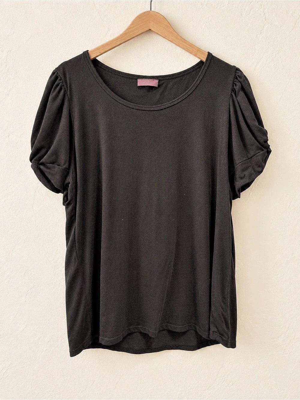 LARL Puff Sleeve Top in Black Like New